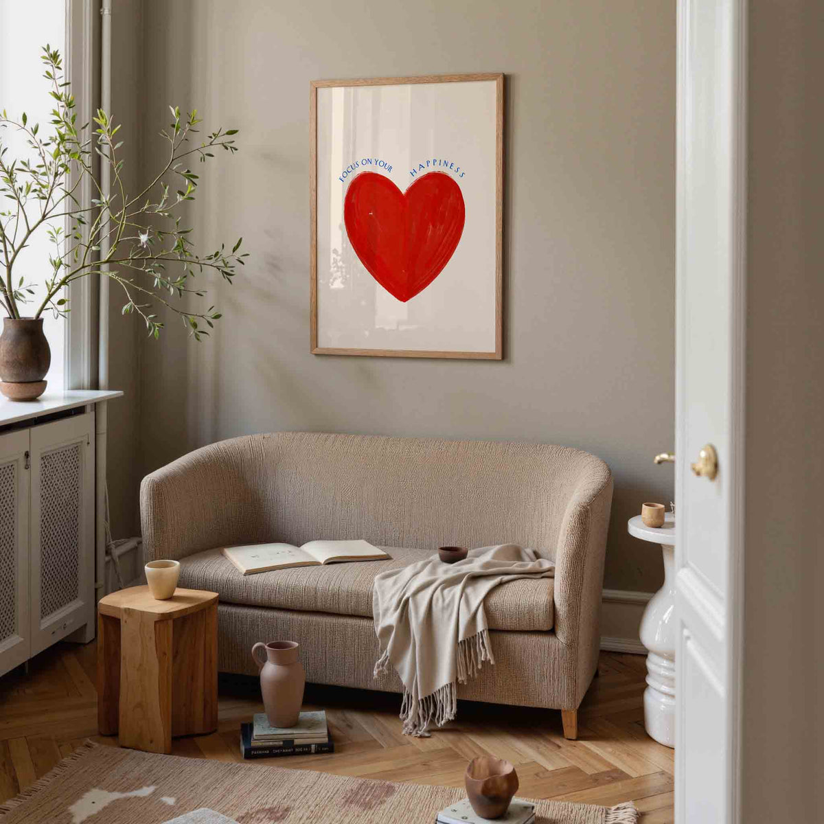 Rood hart – rustige poster in staand formaat