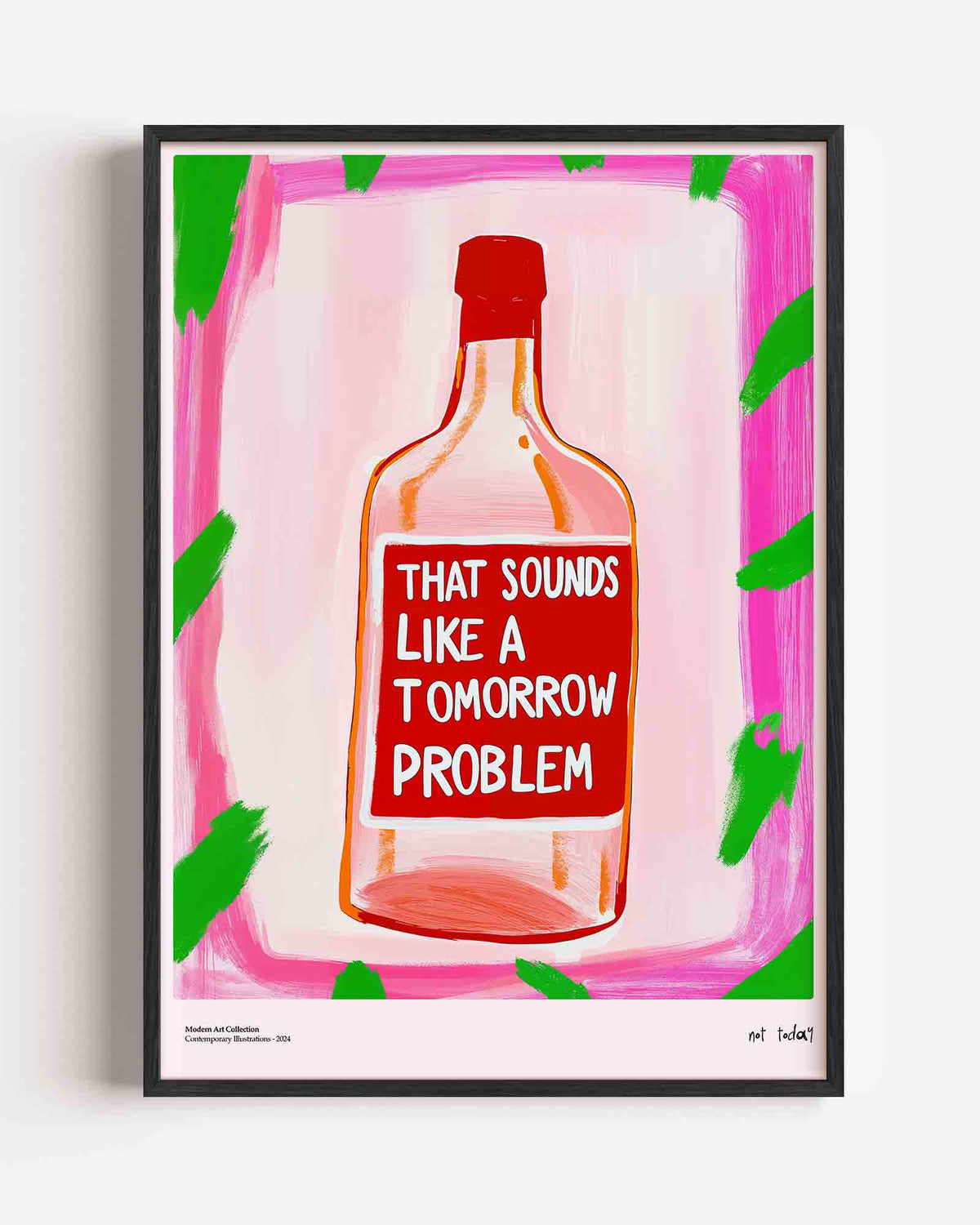 Fles met tekst – Pop Art en Streetart portret poster als wanddecoratie