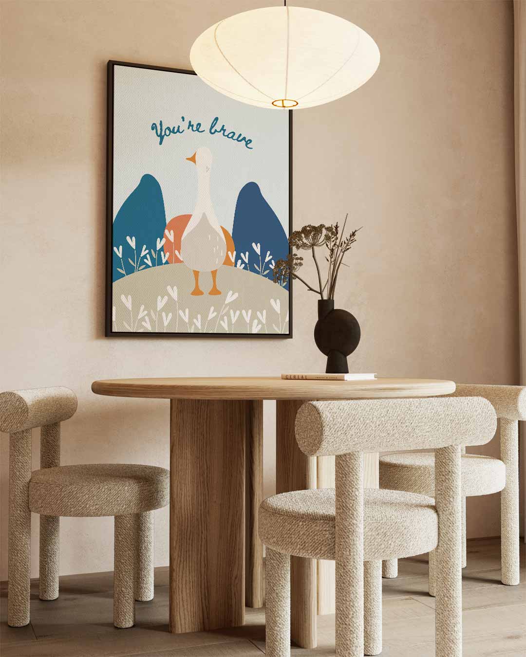 Dappere Gans Illustratie – staand kunstwerk voor modern interieur