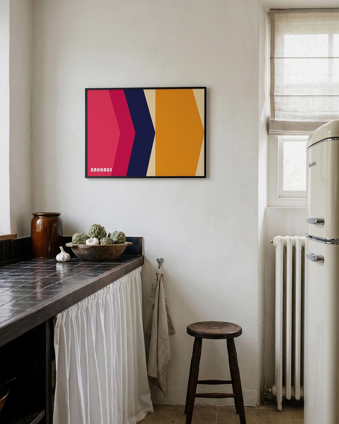 Vorm en kleurvlakken – geometrische poster in Bauhaus-stijl van WallArtistic