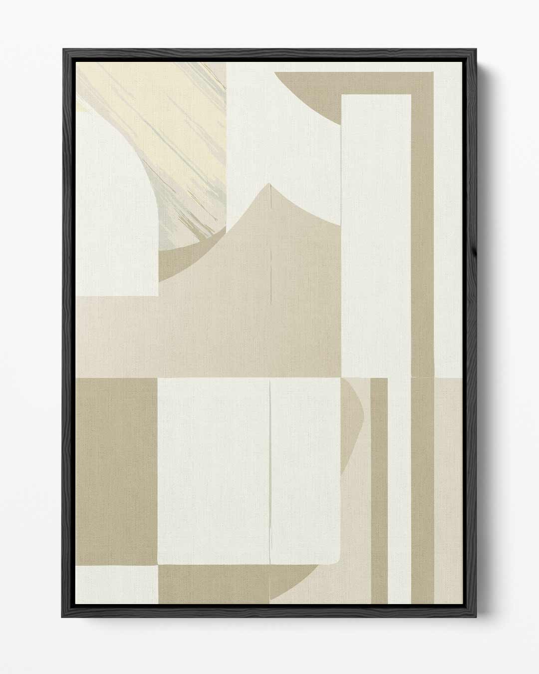 Abstracte Harmonie in Beige – portret kunstwerk als wanddecoratie