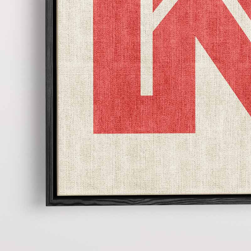 Abstract Rood K-monogram – canvas wanddecoratie in portret formaat
