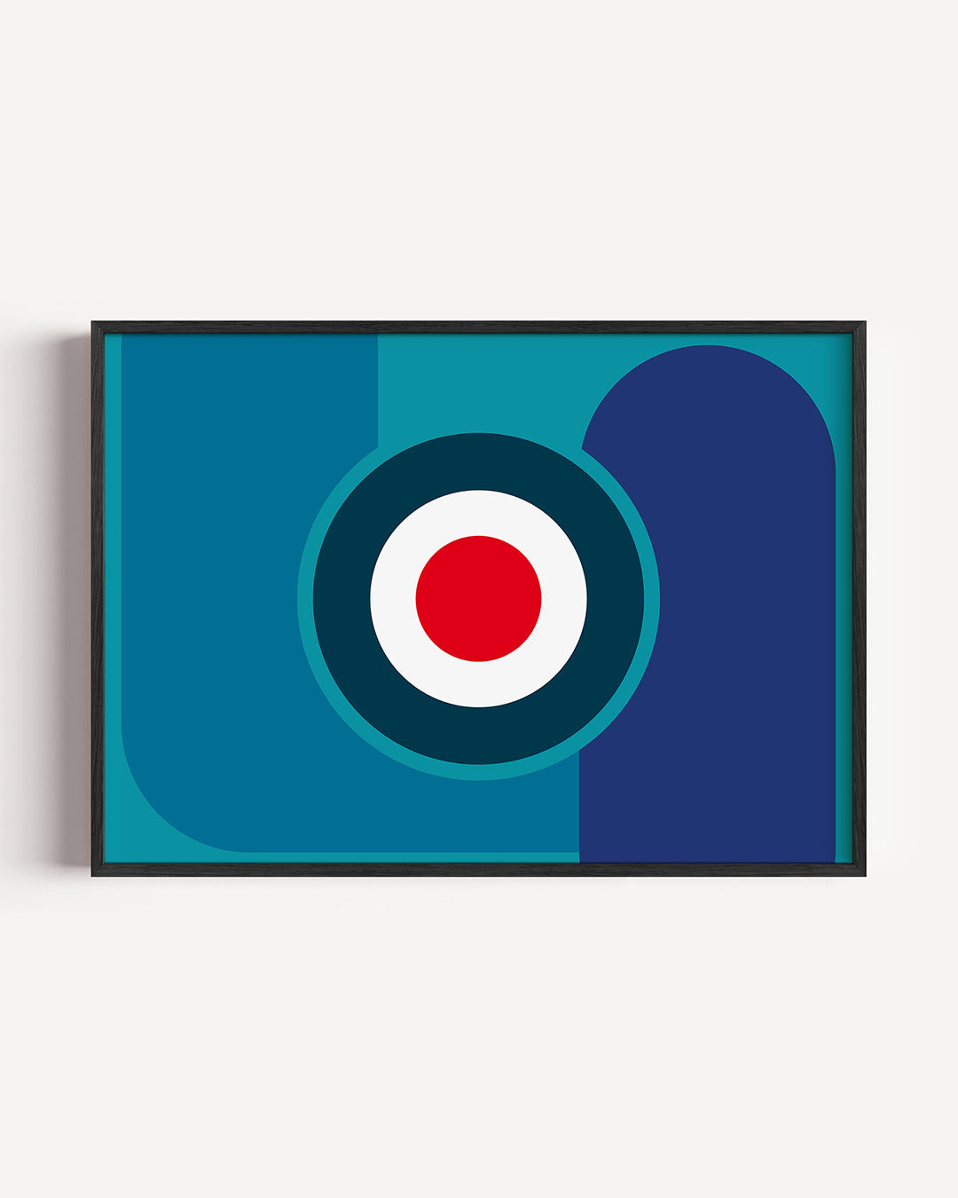 Cirkel en vlak – liggende Bauhaus poster als wanddecoratie
