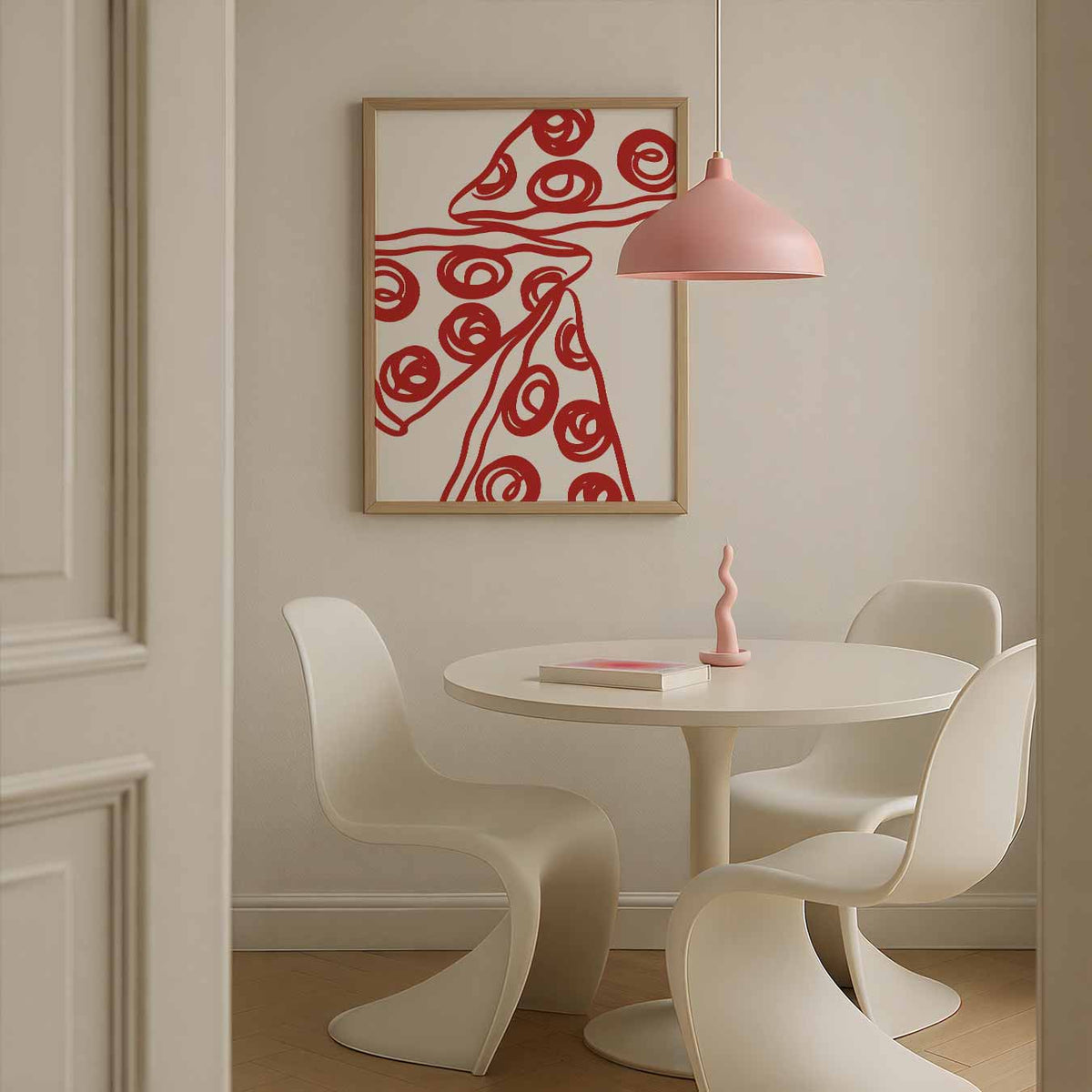 Abstract Red Swirls – culinaire wandkunst als portret poster