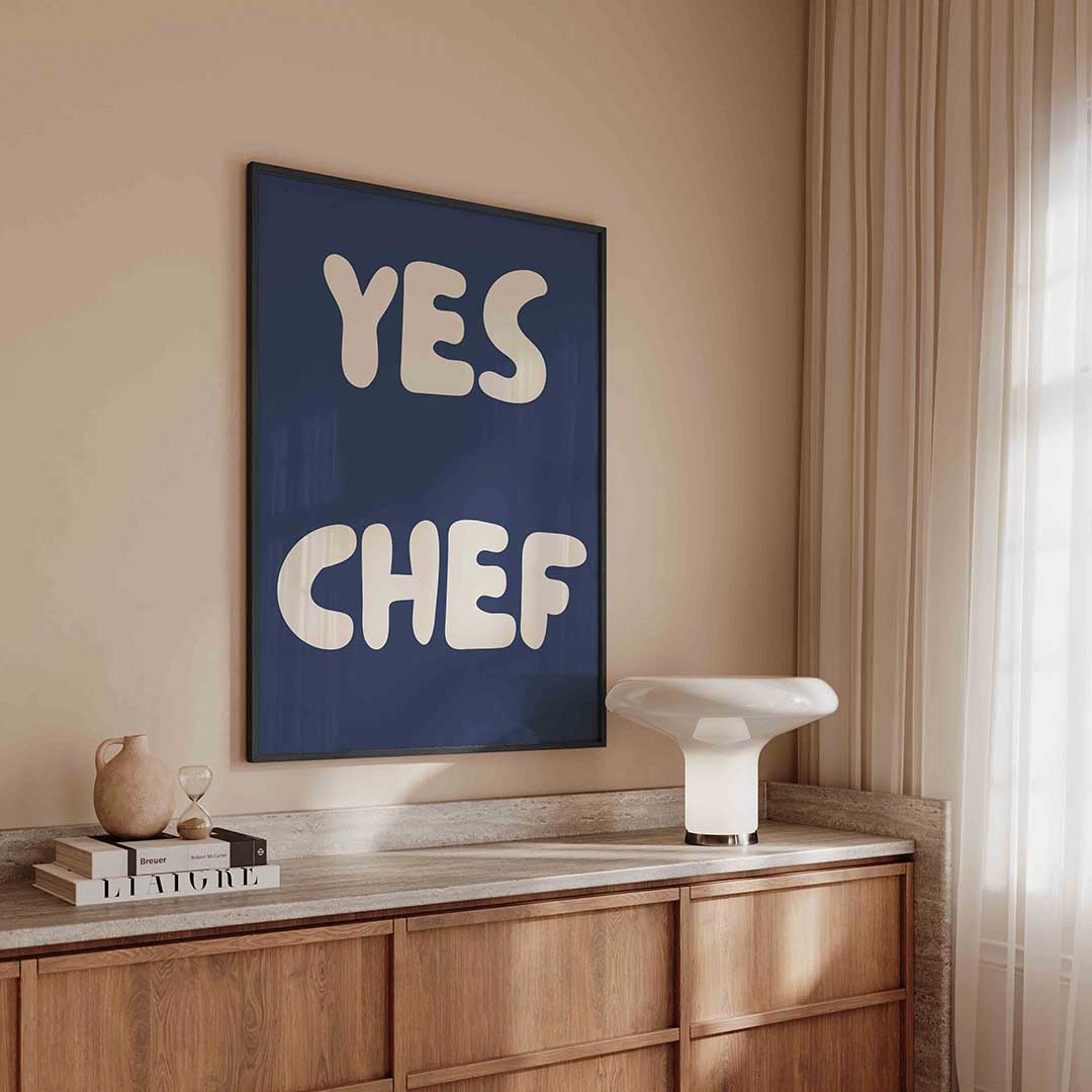 Yes chef – kleurrijke Pop Art poster in staand formaat