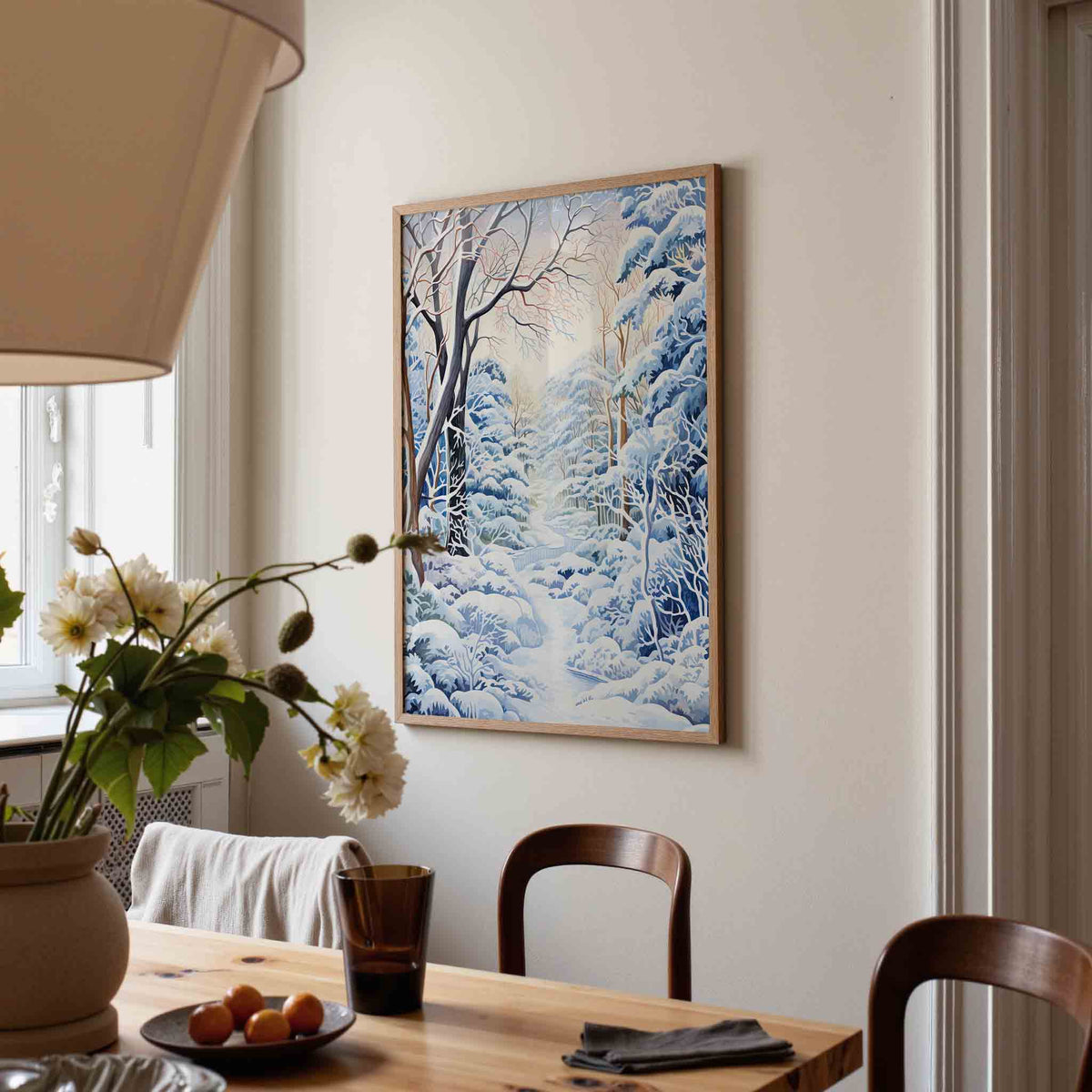 Sneeuwlandschap – kerstposter in staand formaat