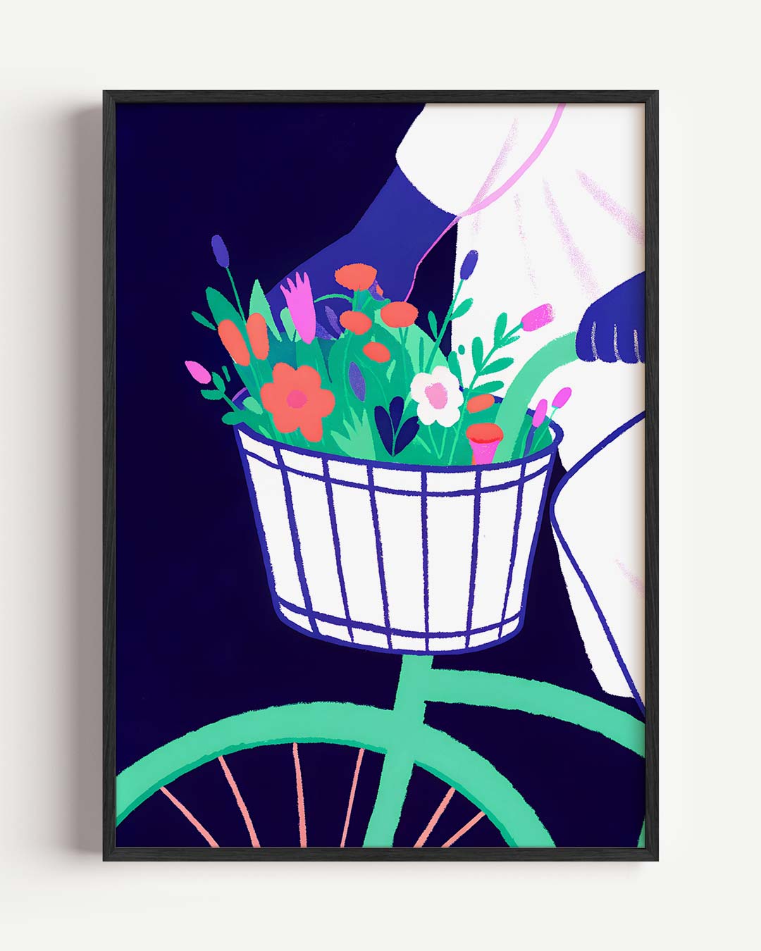 Vrolijke Fietstocht – bloemen portret poster als wanddecoratie