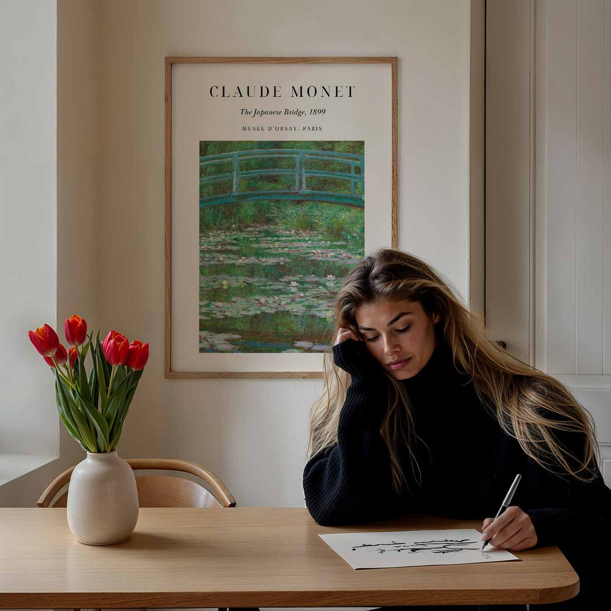 Monet's Betoverende Japanse Brug – Popart poster als moderne urban wanddecoratie