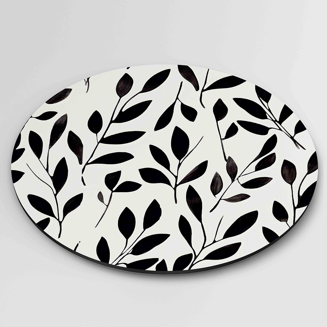 Bladeren patroon – ronde wanddecoratie met abstract ontwerp