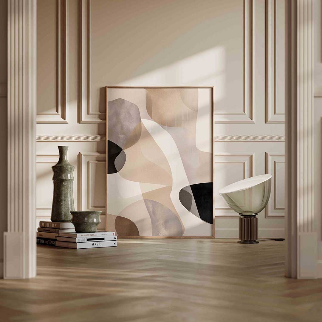 Abstracte vormen – staande abstracte wanddecoratie van WallArtistic