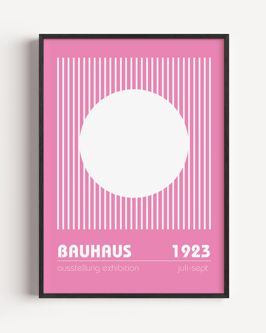Lijnen en cirkel – staande Bauhaus poster als wanddecoratie