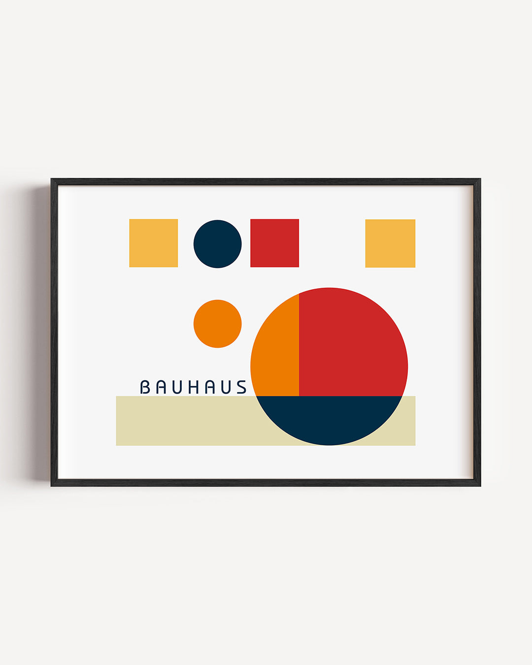 Vorm en balans – liggende Bauhaus poster als wanddecoratie