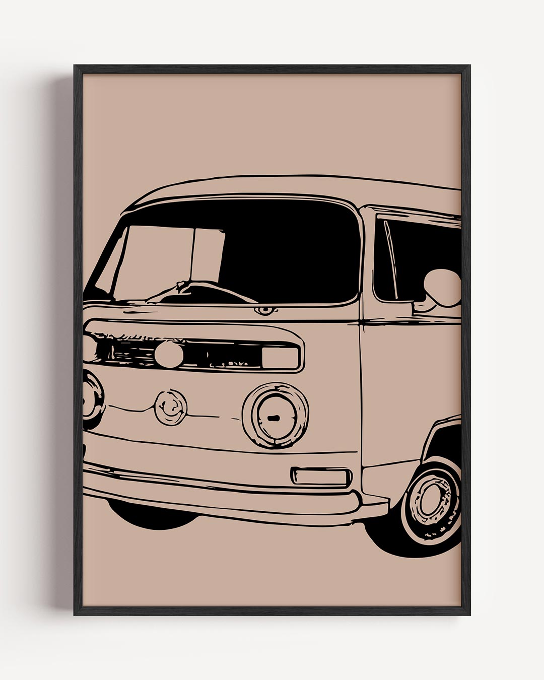 Retro Camperbus – zomer portret poster als wanddecoratie