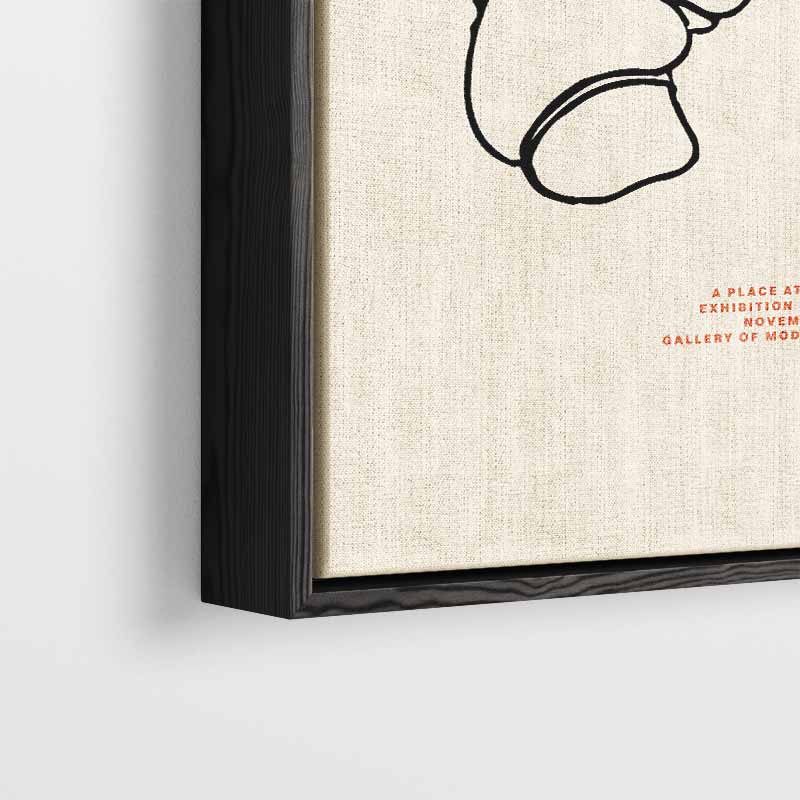 Croissant Line Art – plexiglas wanddecoratie in portret formaat