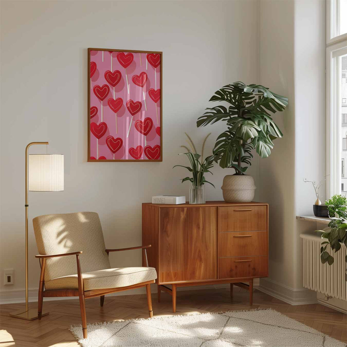 Zoete Hartjes – staande muurposter met zomerse uitstraling