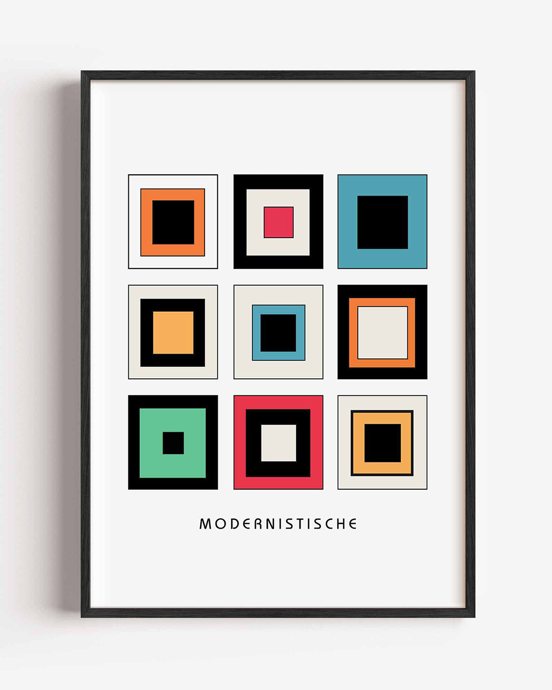 Vorm en kleurvlakken – staande Bauhaus poster als wanddecoratie