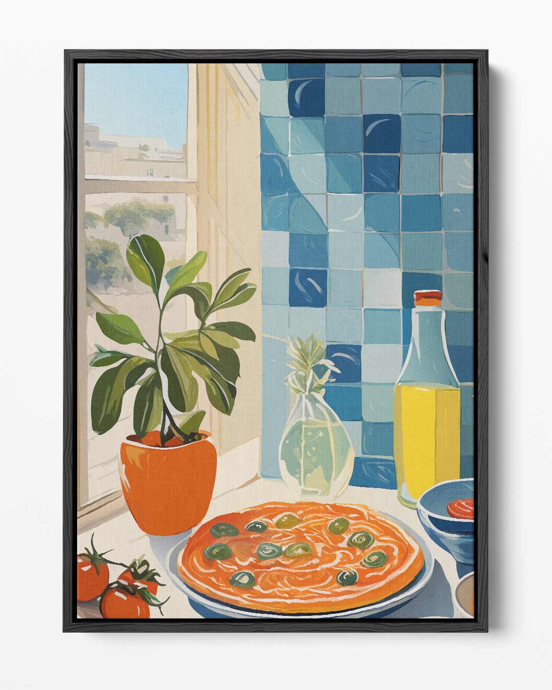 Mediterrane Keuken Vibes – portret kunstwerk als wanddecoratie