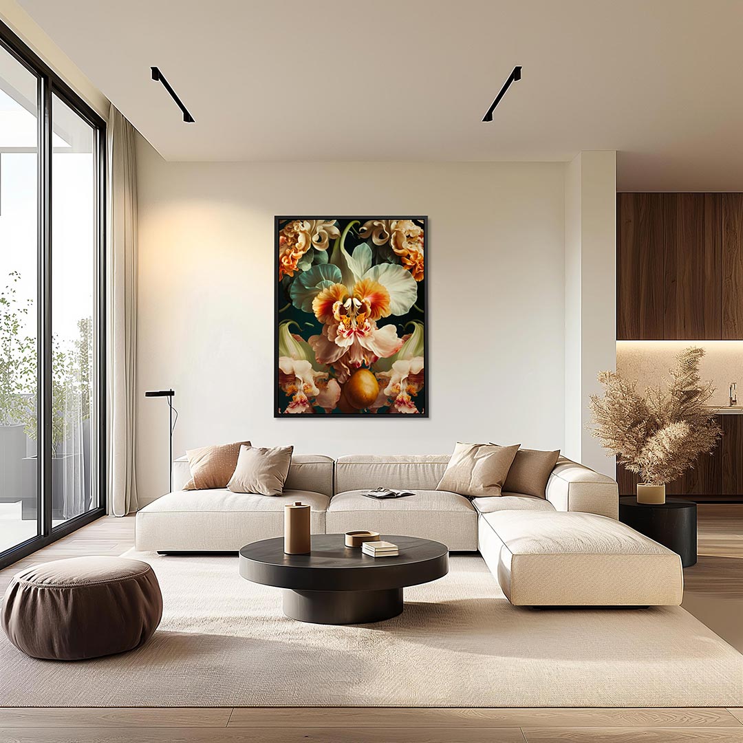 Florale fantasie – kunstwerk als stijlvolle wanddecoratie