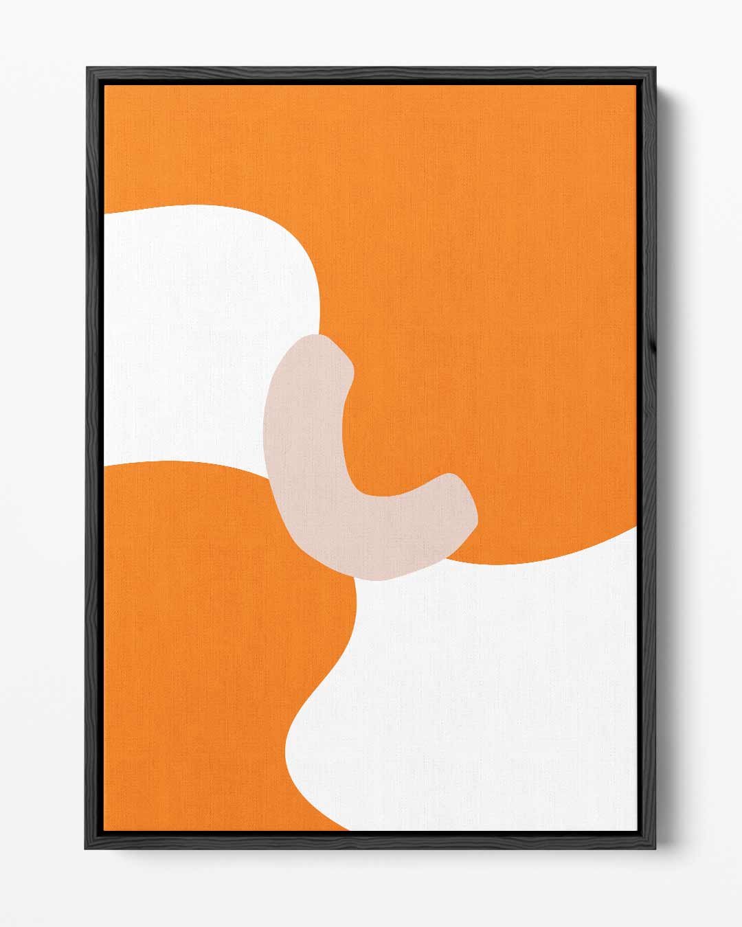 Speelse Oranje Golven – portret kunstwerk als wanddecoratie