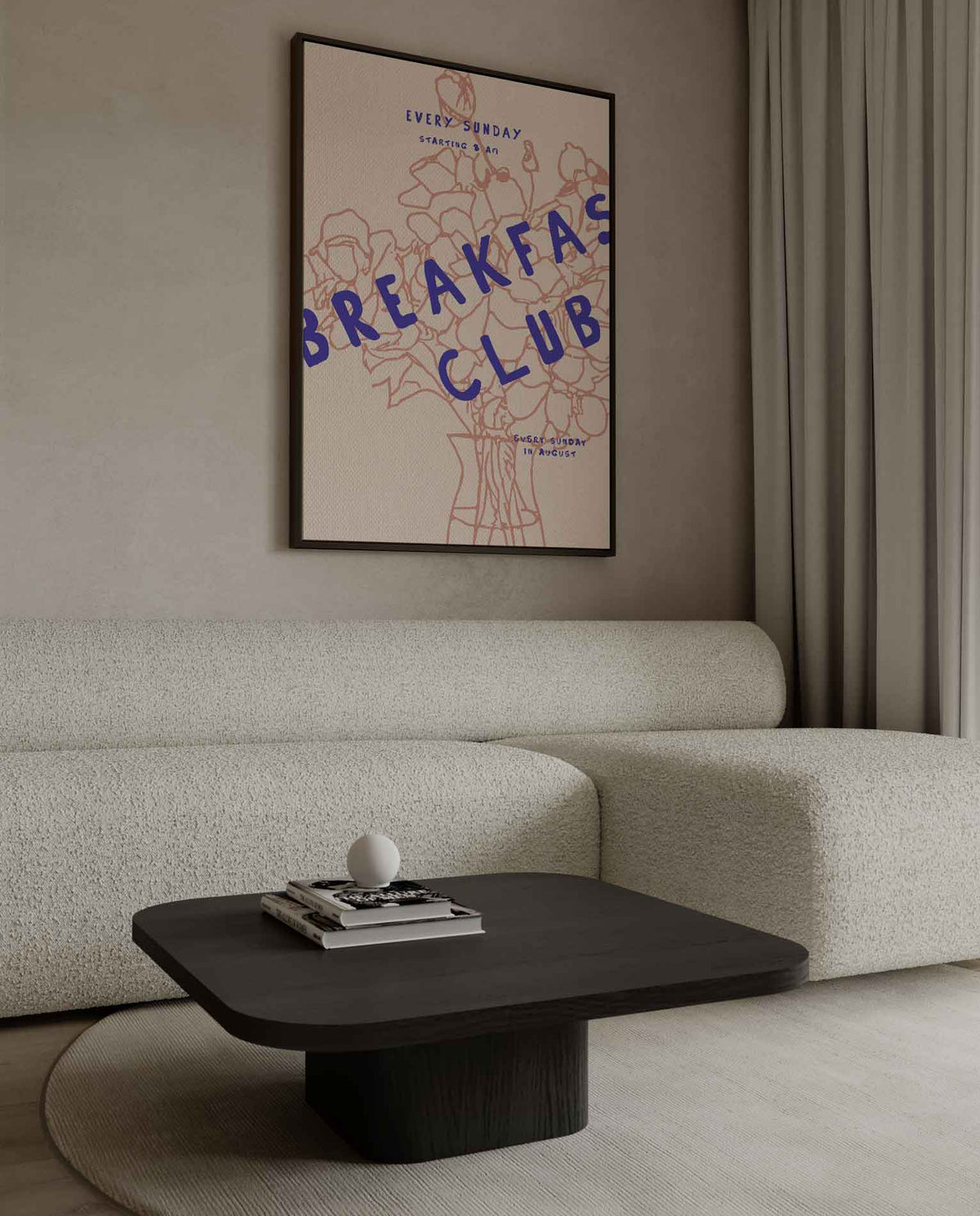 Breakfast Club Zondagochtend Poster – dibond wanddecoratie in staand formaat