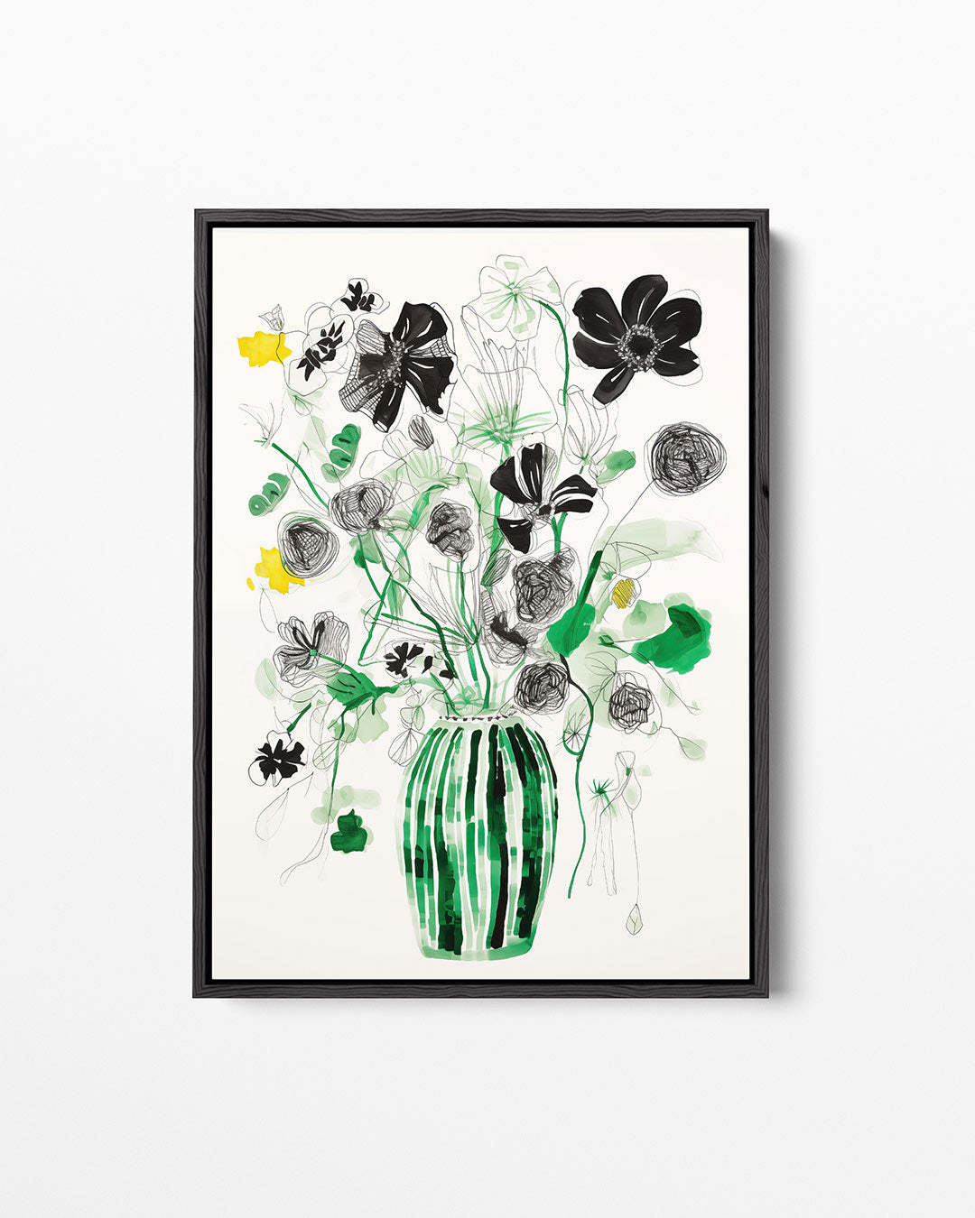 Bloemrijke illustratie – staand wanddecoratie kunstwerk