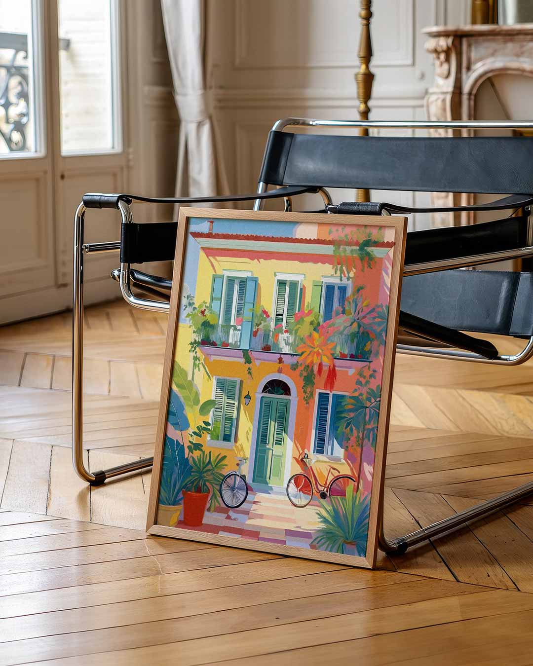 Zonnige Mediterrane Huisposter – urban poster in staand formaat