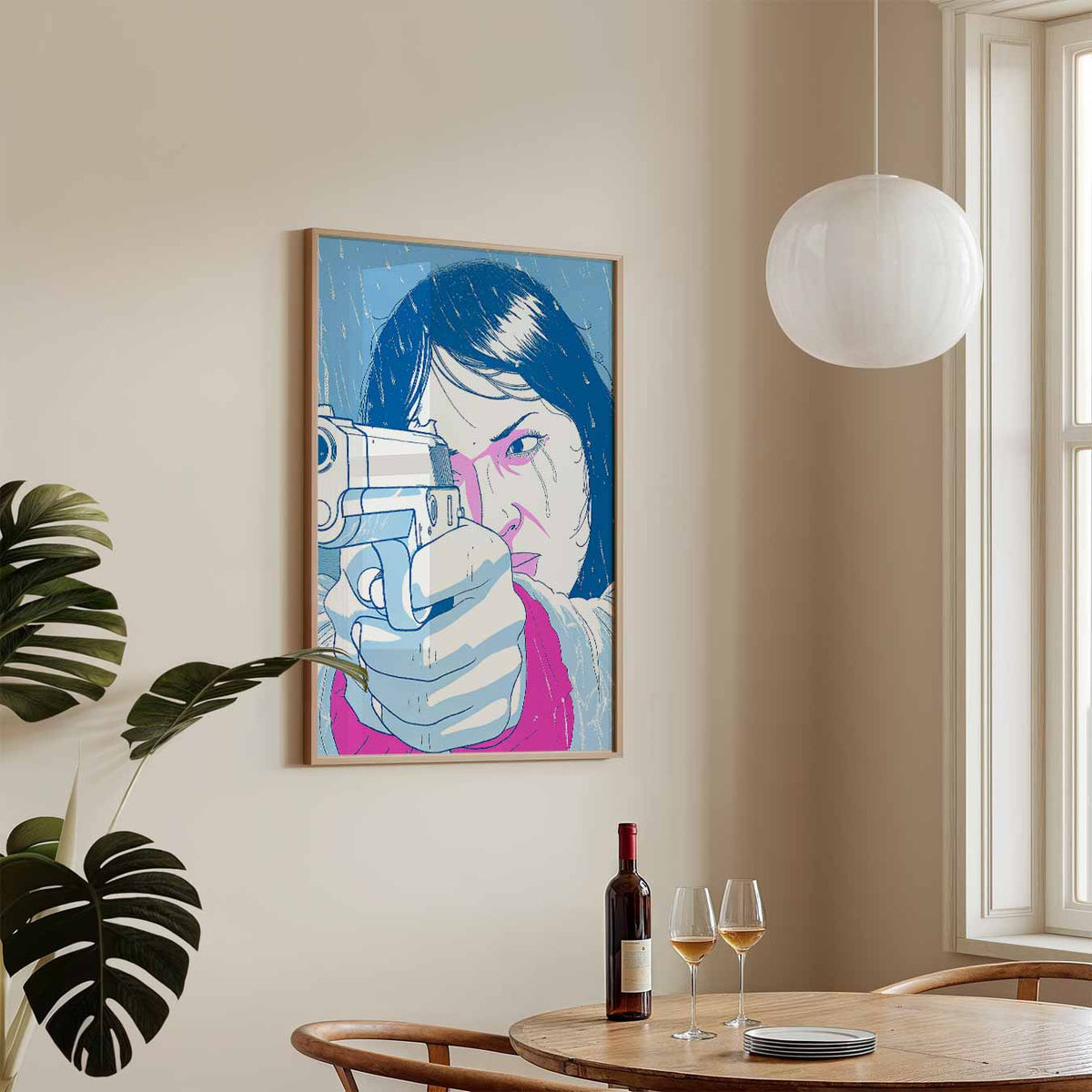 Stoere Vrouw – zomerse wandkunst als portret poster
