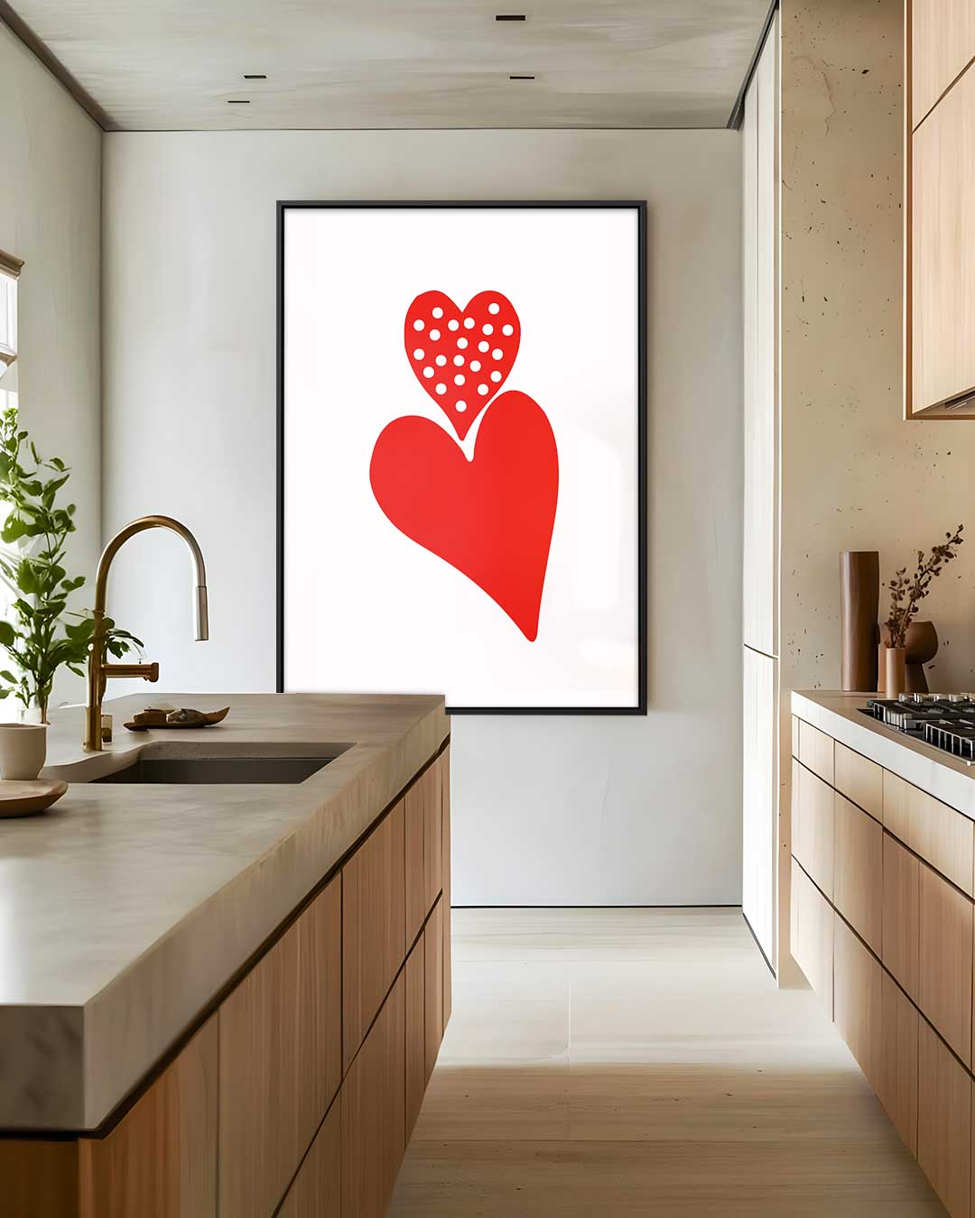 Liefdevolle Harten – dibond wanddecoratie in staand formaat
