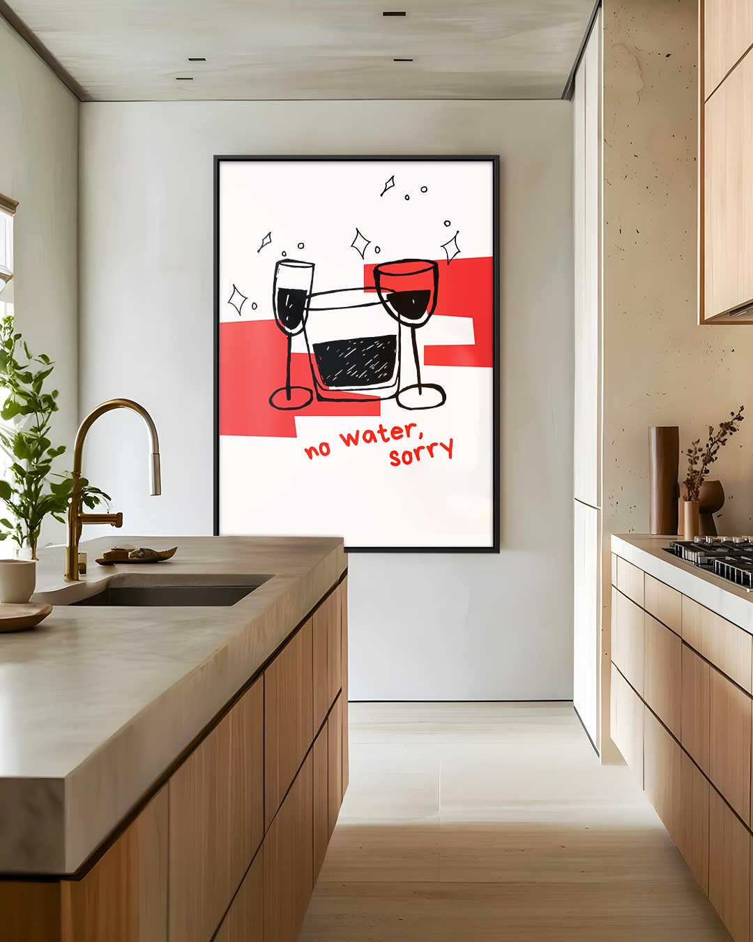 No Water, Sorry – staand kunstwerk voor modern interieur