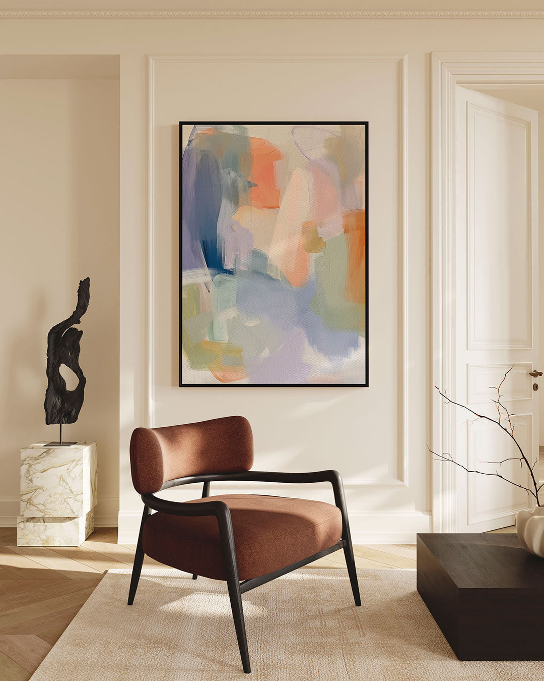 Kleurrijke vormen – staand wanddecoratie kunstwerk