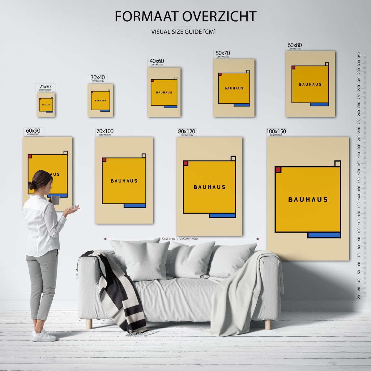 Vorm en kleur – geometrische poster in Bauhaus-stijl van WallArtistic