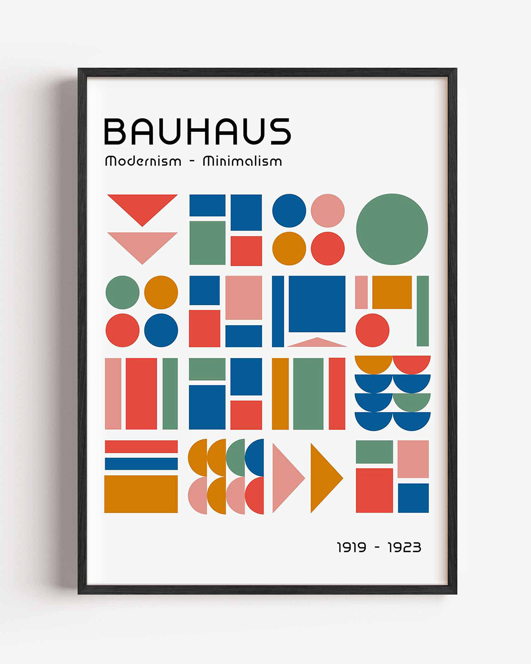Vormen en vlakken – staande Bauhaus poster als wanddecoratie