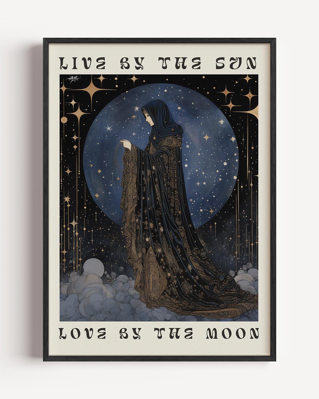 Love by the Moon typografie – typografie portret poster als wanddecoratie