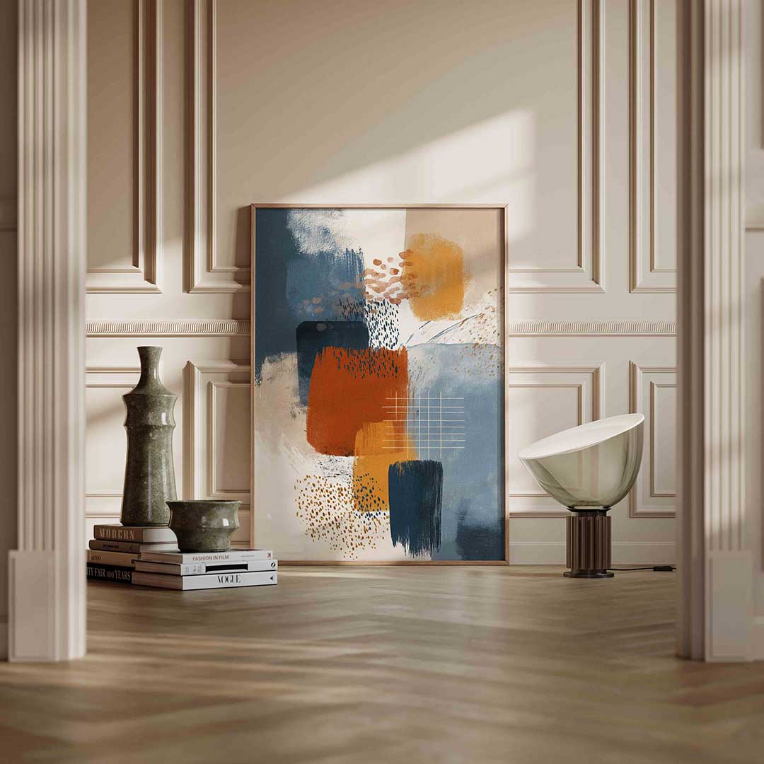 Abstracte vormen – staande abstracte wanddecoratie van WallArtistic
