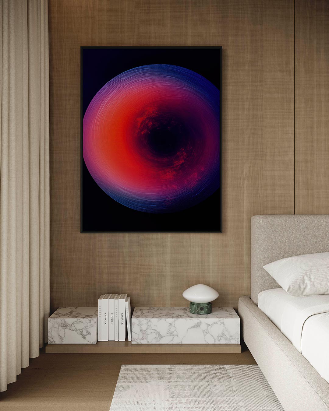 Kleurrijke cirkelvorm – kunstwerk op canvas, dibond of plexiglas