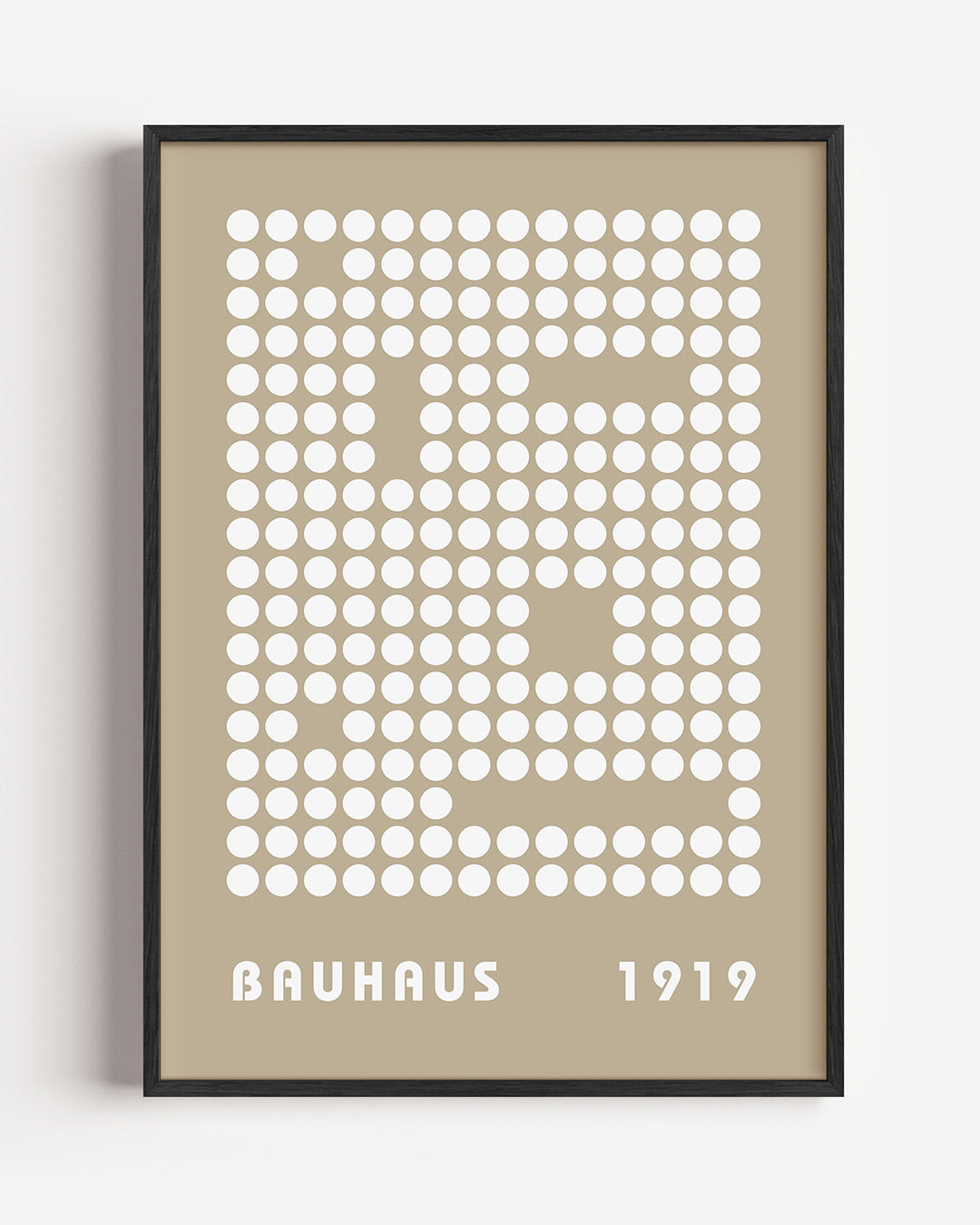 Cirkelpatroon en tekst – staande Bauhaus poster als wanddecoratie