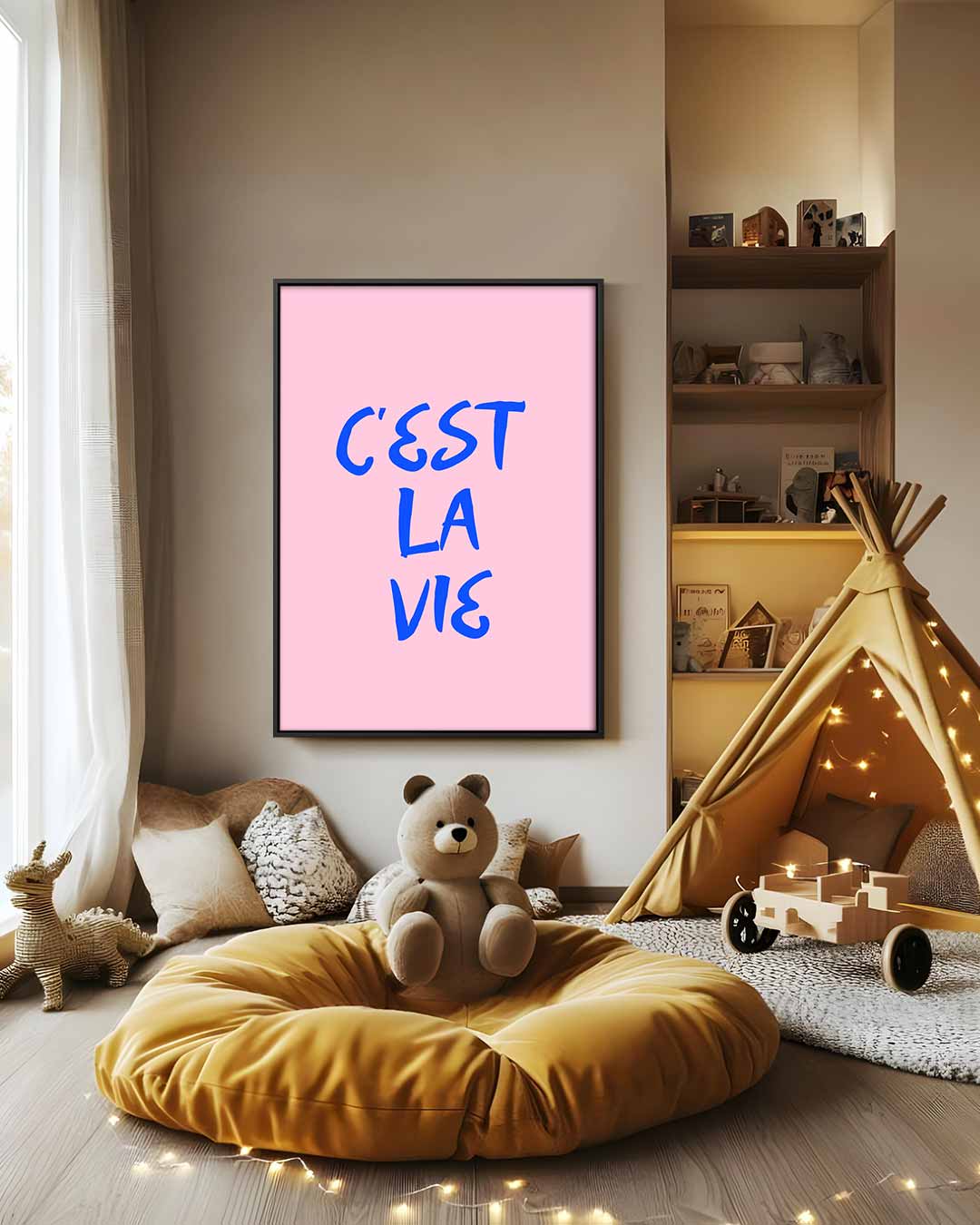 C'est La Vie Wanddecoratie – modern portret kunstwerk van WallArtistic
