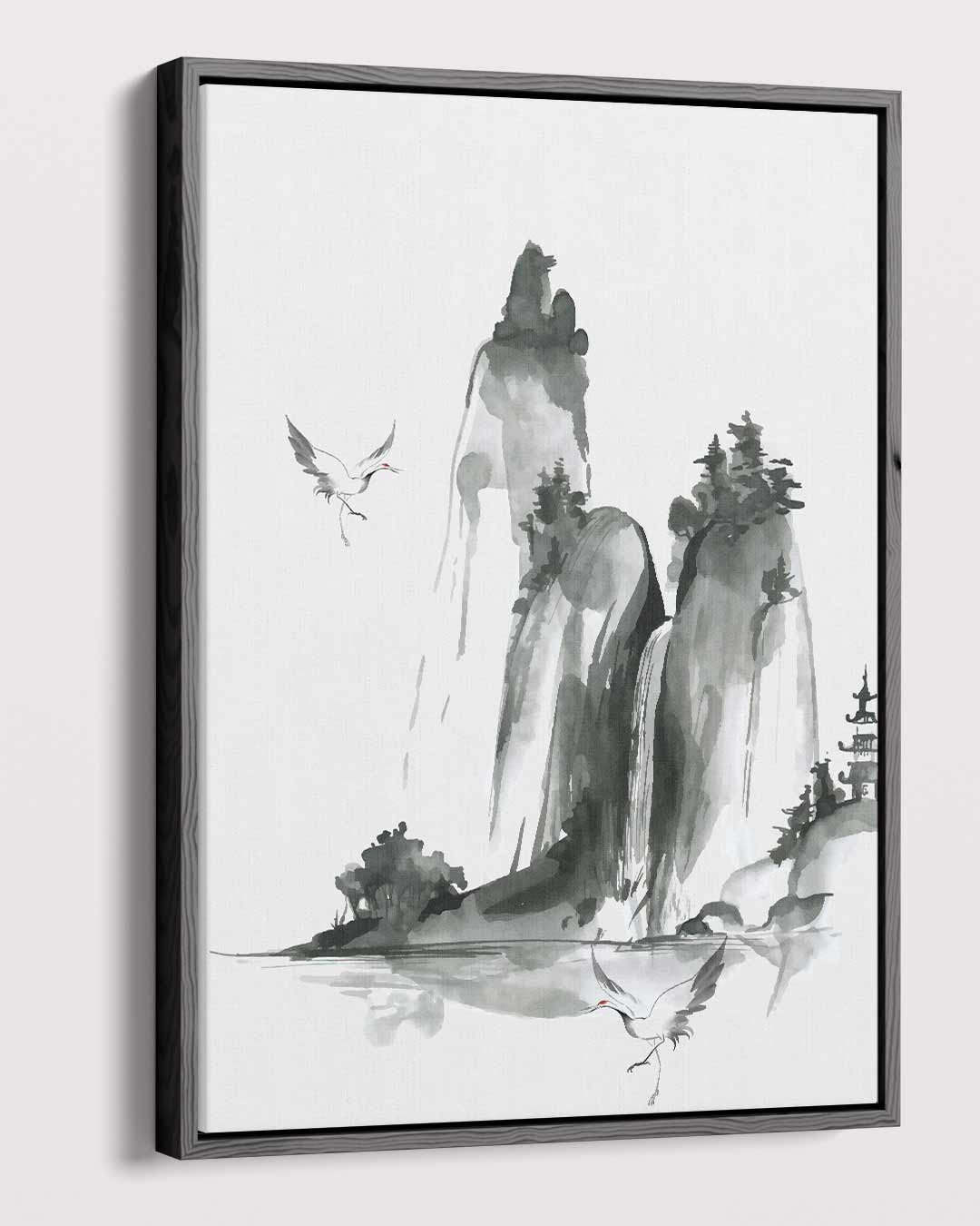 Monochrome Berglandschap – dibond kunstwerk als wanddecoratie