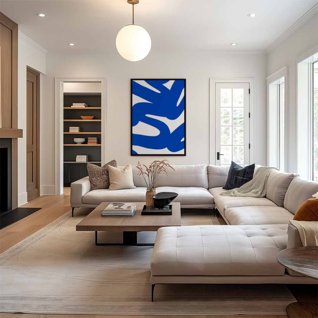Blauwe Golven – staand kunstwerk voor modern interieur