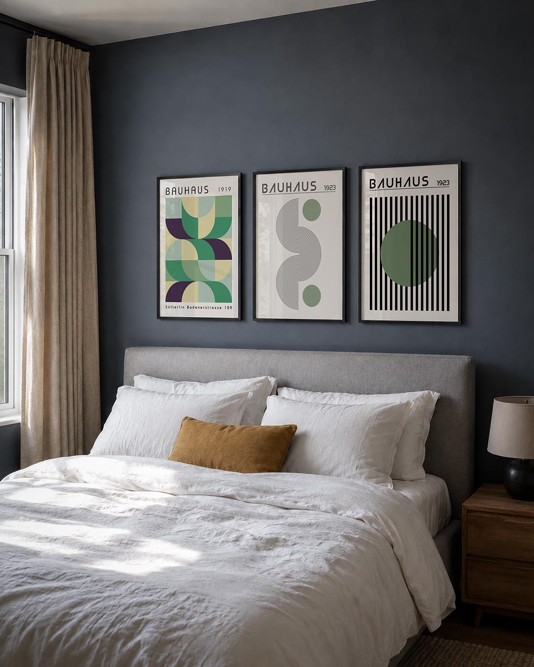 Kleur en vormen posterset – derde productweergave – deze posterset in drie delen toont een speelse mix van halve cirkels en