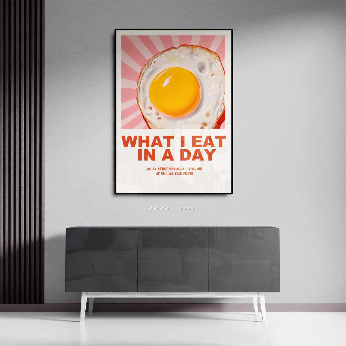 Sunny Side Up Delight – dibond wanddecoratie in staand formaat