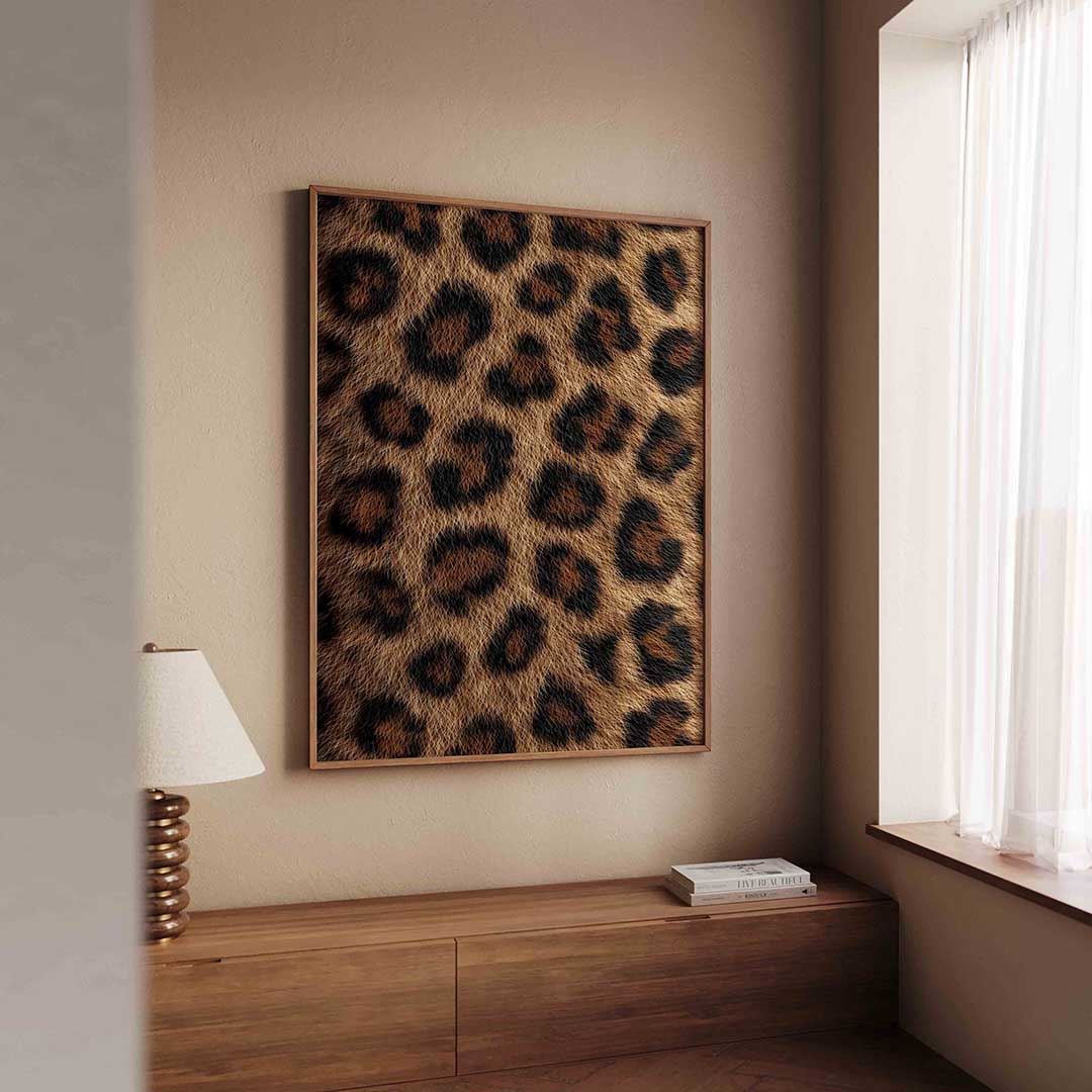 Luipaardpatroon – safari wandkunst als portret poster