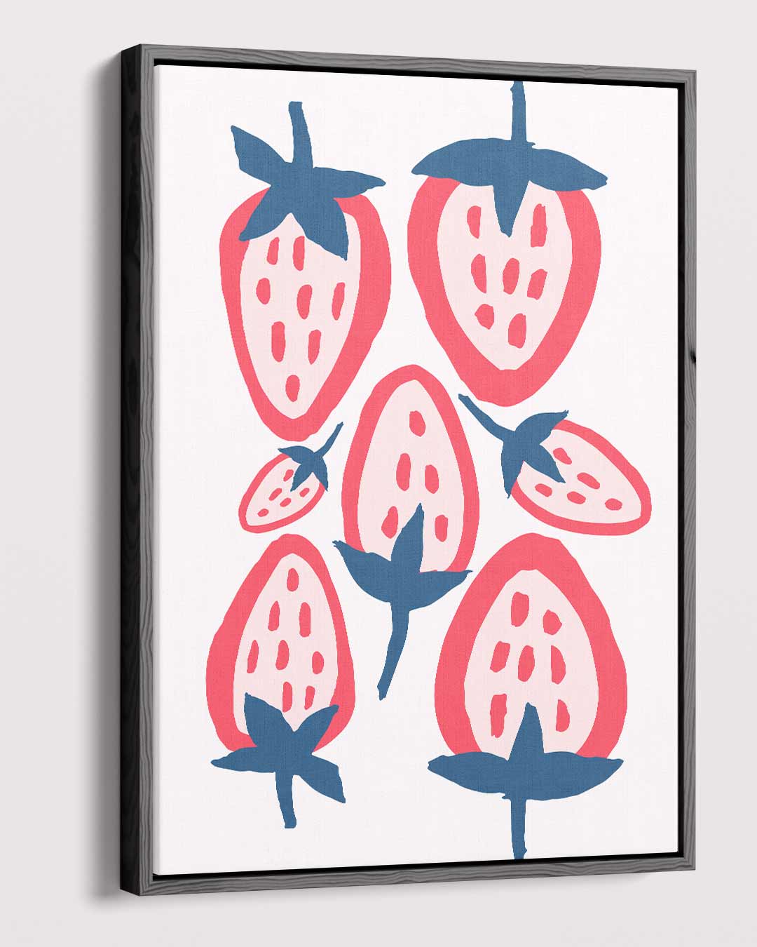 Mooie Aardbeien Patroon – modern portret kunstwerk van WallArtistic