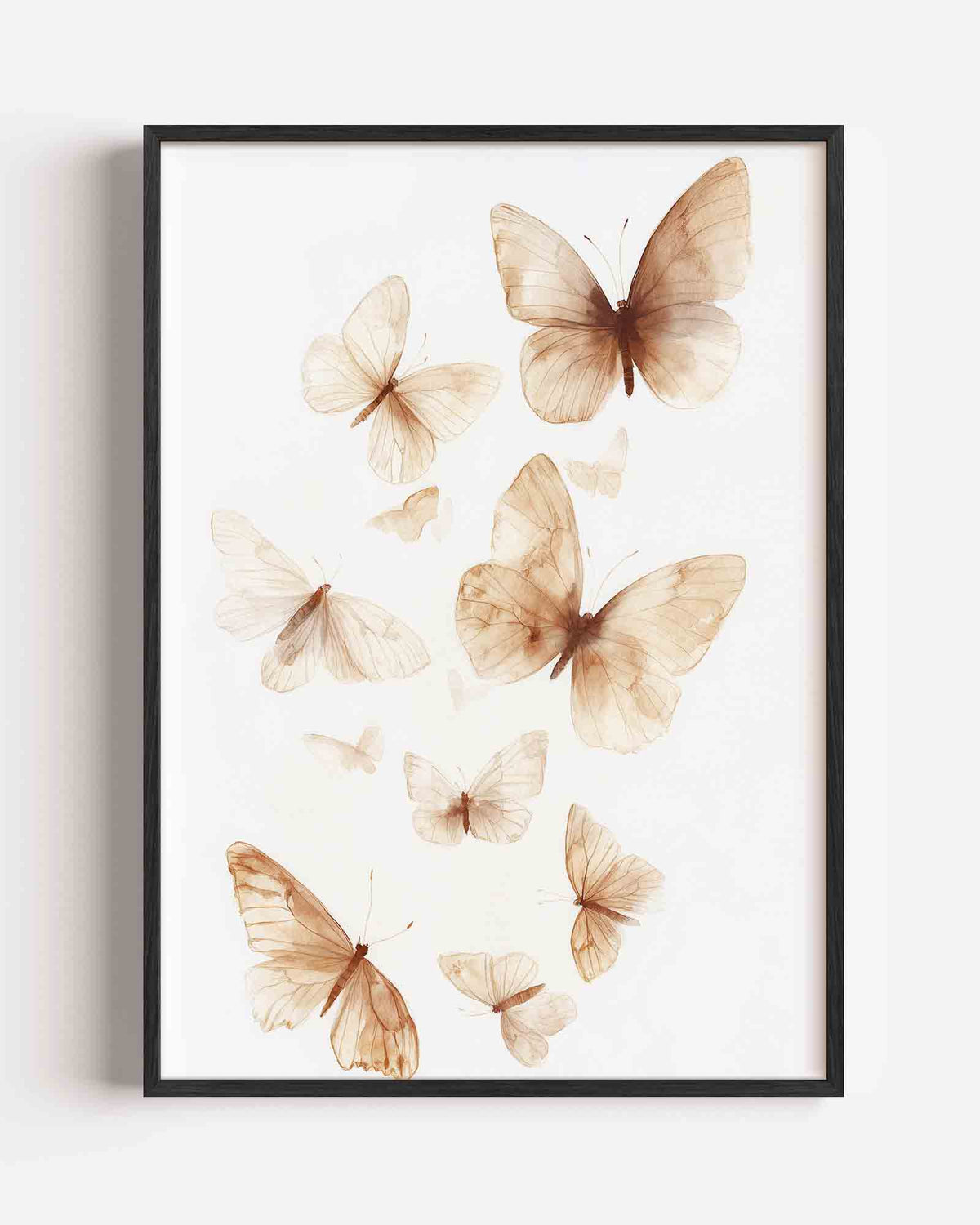 Vlinders in beige – kids portret poster als wanddecoratie