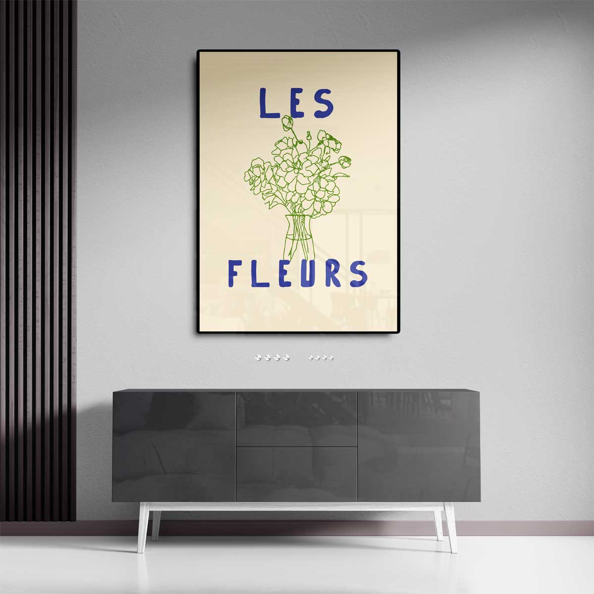 Les Fleurs Minimalistisch – canvas kunstwerk als wanddecoratie