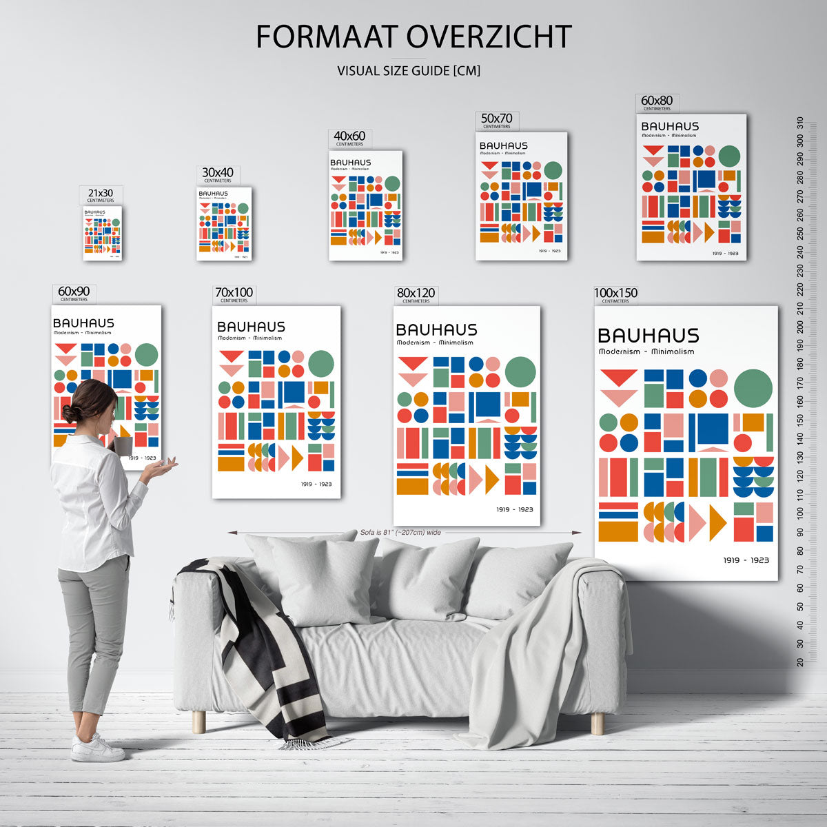 Vormen en vlakken – geometrische poster in Bauhaus-stijl van WallArtistic