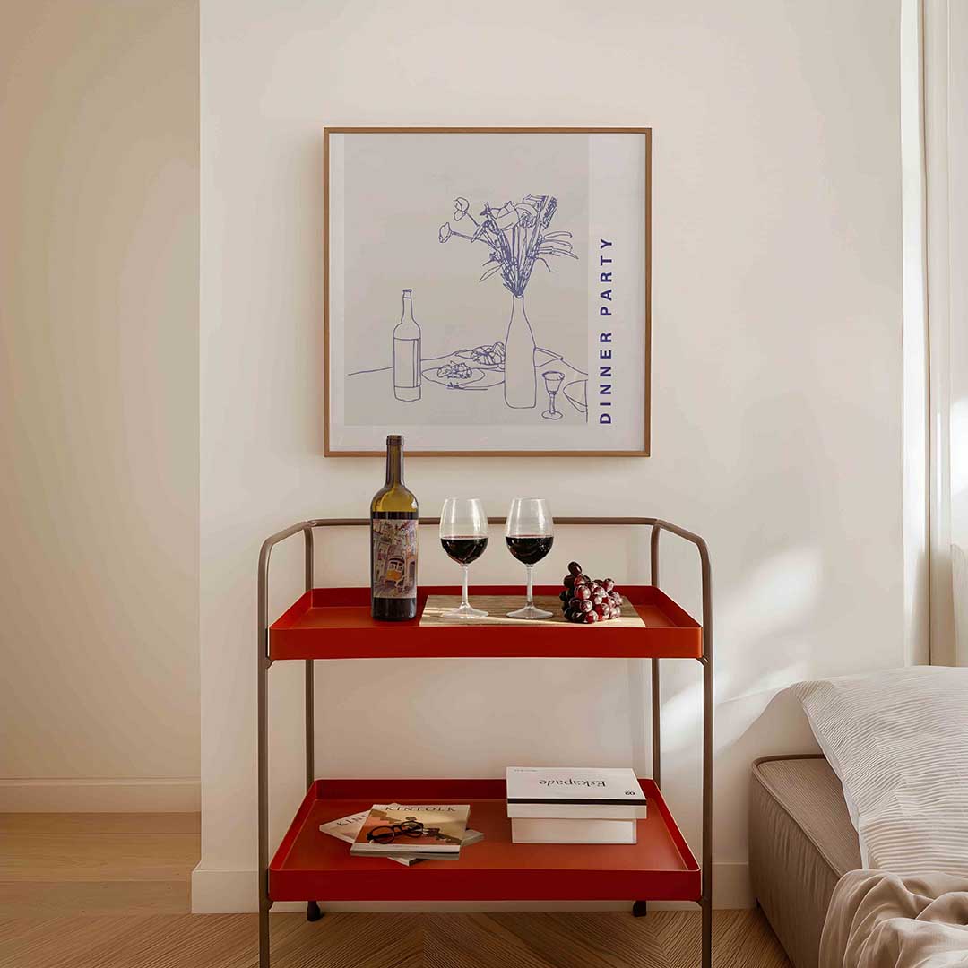 Dinner party – vierkante keuken wanddecoratie van WallArtistic