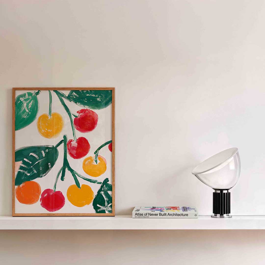 Fruit en bladeren – bloemen wandkunst als portret poster
