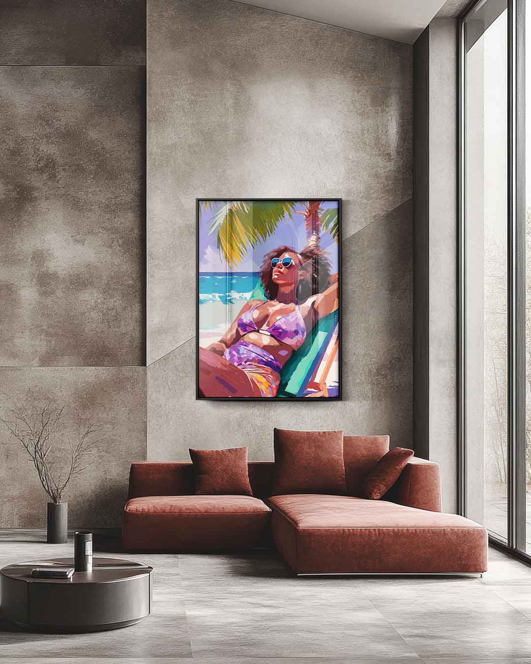 Zomerse Strandvibes – staande wandkunst voor woonkamer of interieur