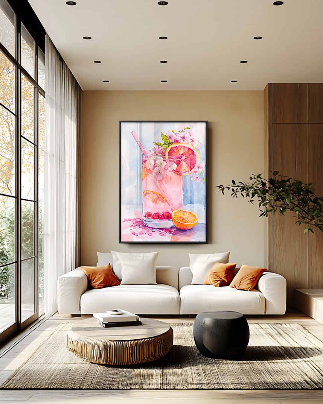 Verfrissende Citrus Illusie – plexiglas wanddecoratie in portret formaat